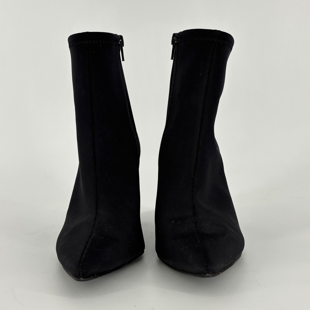 Jeffrey Campbell Raven Bootie Black Women Size 7.5 Fabric Pointed Toe Block Heel - Picture 6 of 14